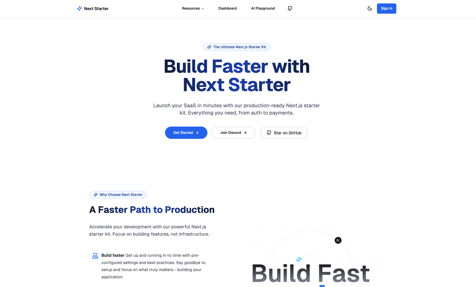Nextjs Starter hero image